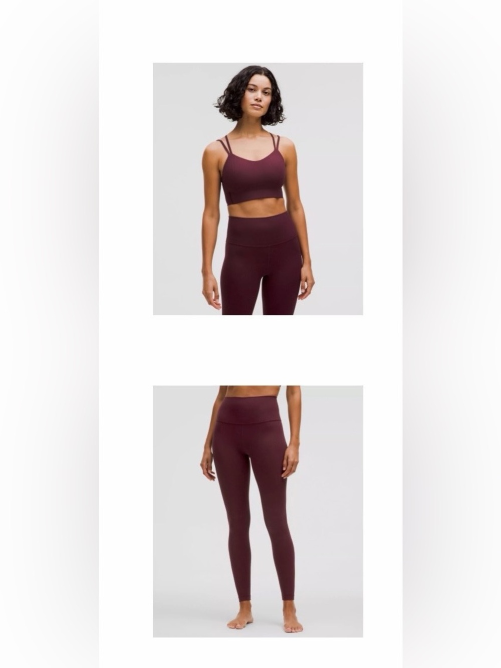 lululemon ribbed matching set | align leggings (8) and like a cloud bra (b/c)